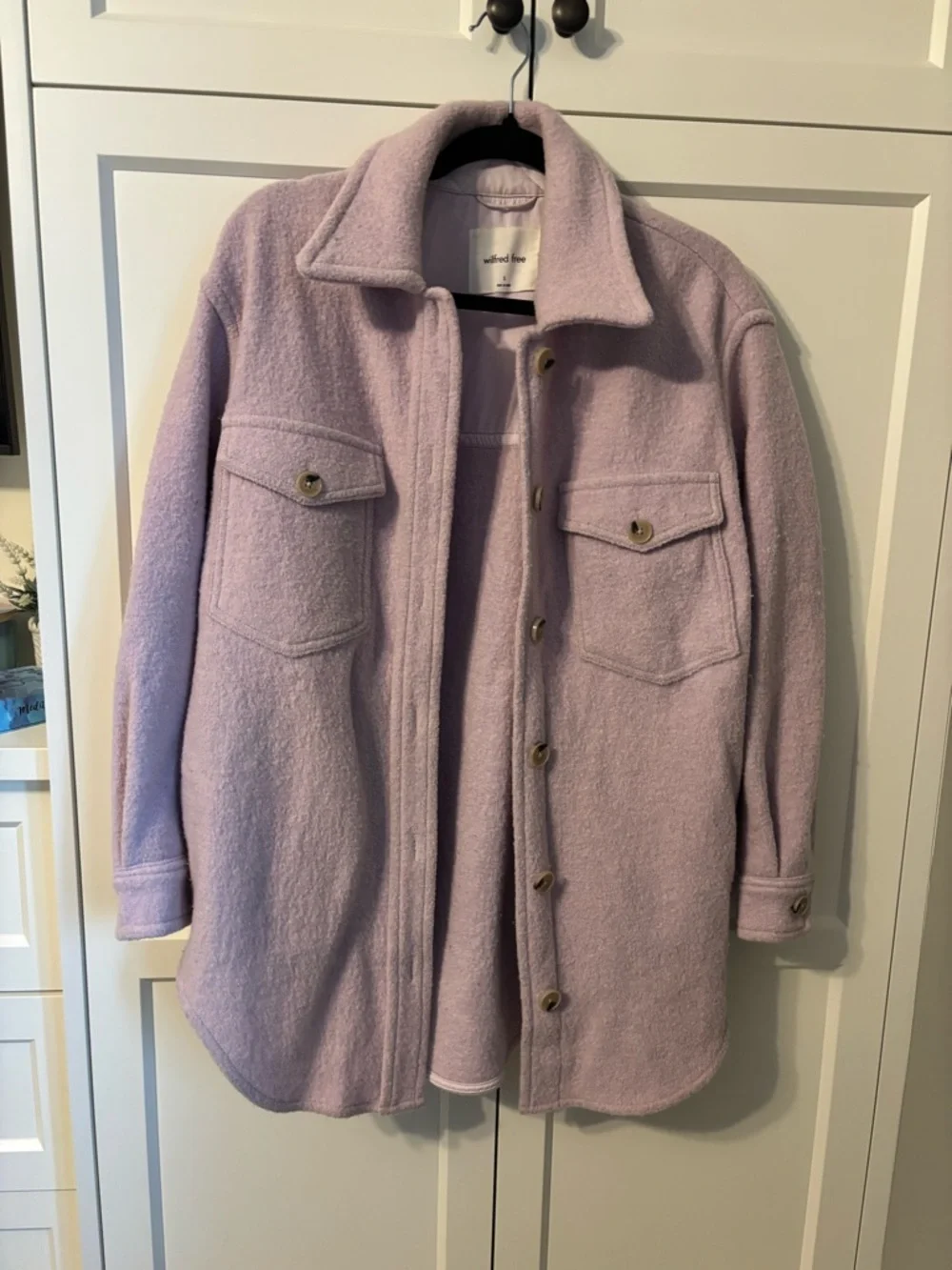 Wilfred Free Aritzia Lilac Purple Wool Blend Shacket Size Small - Picture 6 of 12